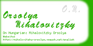 orsolya mihalovitzky business card